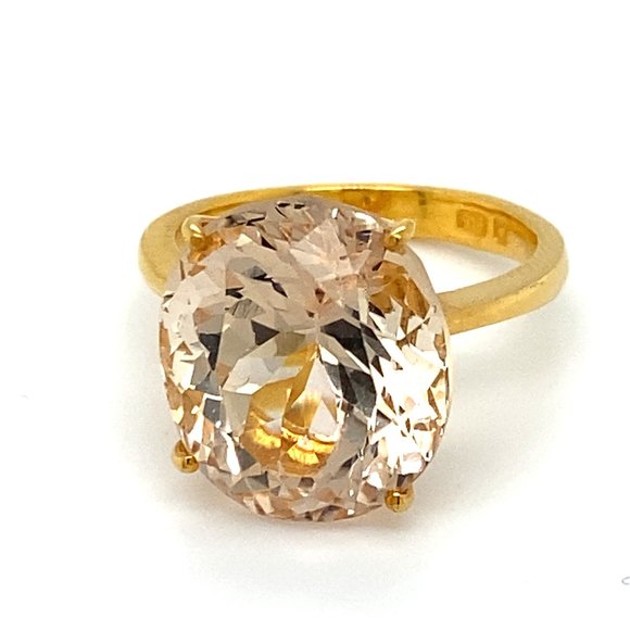 Certified Imperial Topaz 13.56ct Solid 22K Ring - Picture 1 of 8